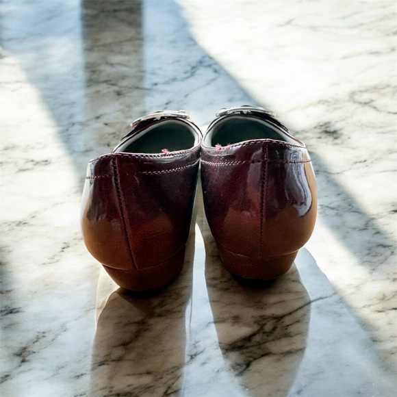 Kelly & Katie Maroon Flats with Silver Buckle - Picture 3 of 4